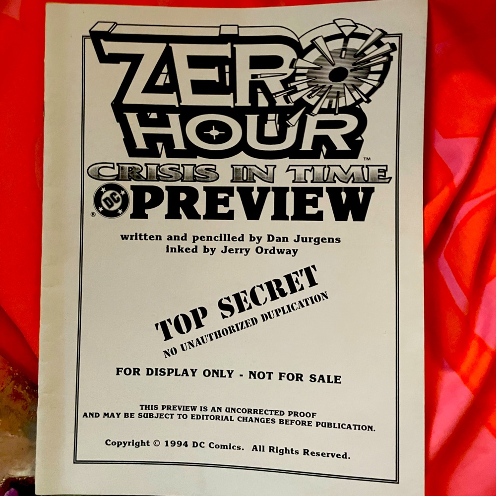 Zero Hour Crisis in Time ashcan